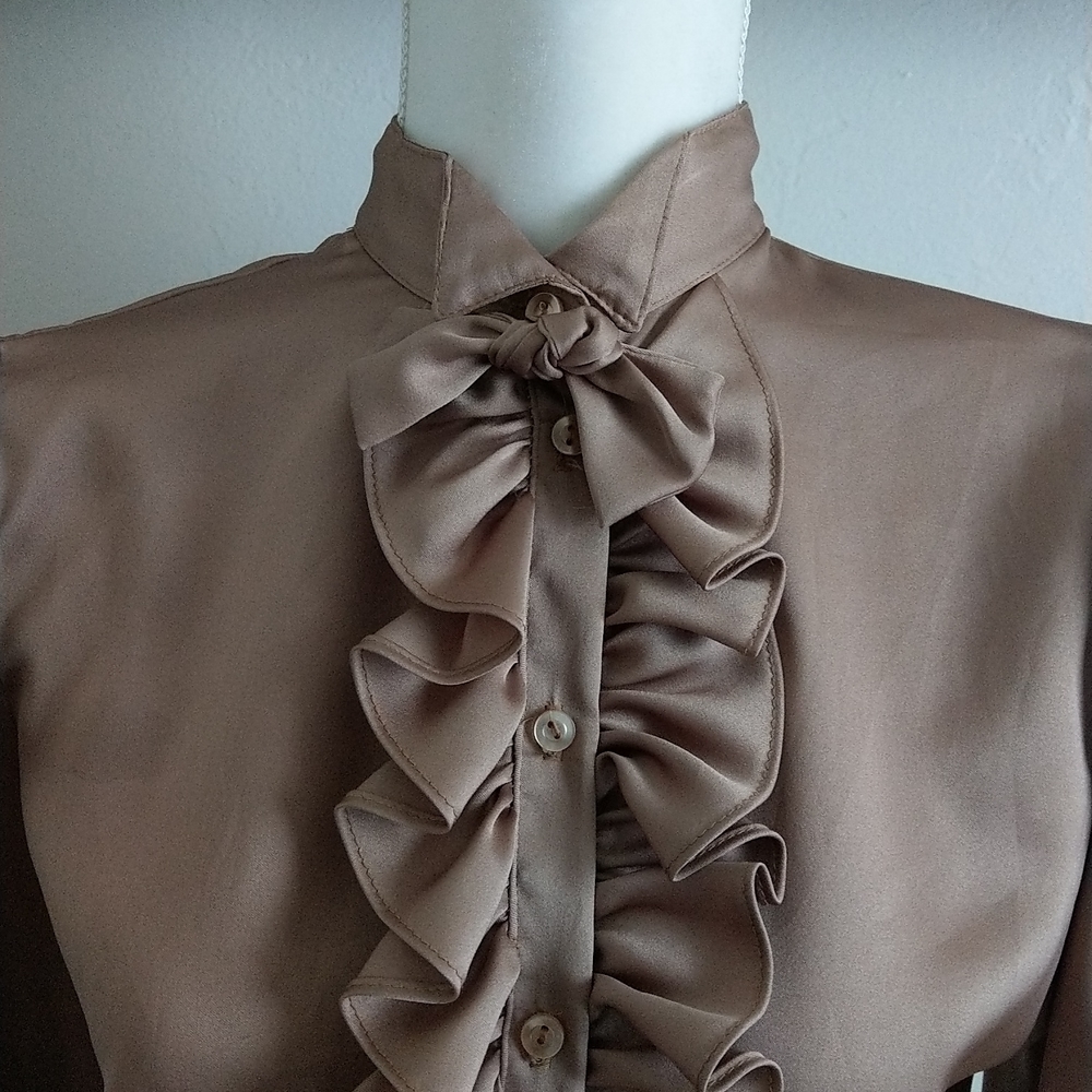 Gold Ruffle high neck blouse - Picture 2 of 8